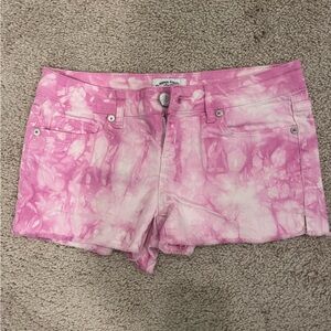 Aeropostale Pink Tie-Dye Denim Shorts Size 1/2
